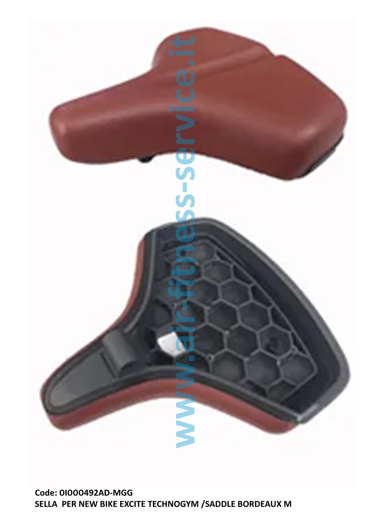 SELLA NEW BIKE EXCITE TECHNOGYM SADDLE BORDEAUX M Air Fitness Service